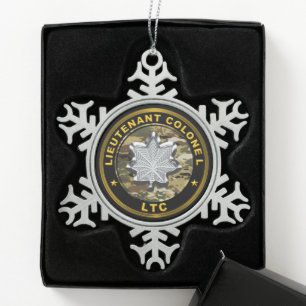 Luitenant-Kolonel LKC Tin Sneeuwvlok Ornament