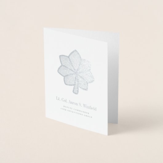 Luitenant-kolonel militair rang persoonlijk folie kaarten (Voorkant)