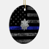 Luitenant-kolonel Thin Blue Line Distress Vlag Keramisch Ornament (Rechts)
