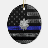 Luitenant-kolonel Thin Blue Line Distress Vlag Keramisch Ornament (Links)