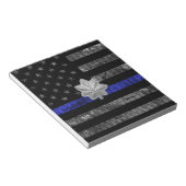 Luitenant-kolonel Thin Blue Line Distress Vlag Notitieblok (Schuin)