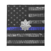 Luitenant-kolonel Thin Blue Line Distress Vlag Notitieblok (Voorkant)