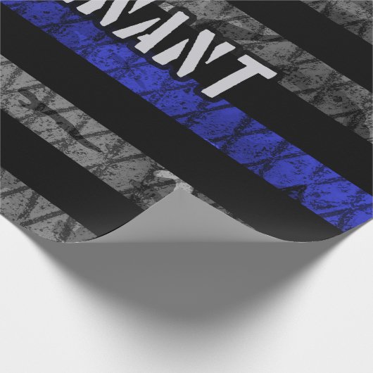 Luitenant Thin Blue Line Distress Vlag Cadeaupapier (Hoek)