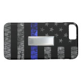 Luitenant Thin Blue Line Distress Vlag Case-Mate iPhone Case (Achterkant (Horizontaal))
