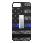 Luitenant Thin Blue Line Distress Vlag Case-Mate iPhone Case (Achterkant)