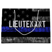 Luitenant Thin Blue Line Distress Vlag Groot Cadeauzakje (Voorkant)
