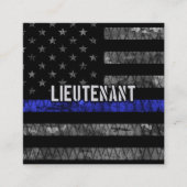 Luitenant Thin Blue Line Distress Vlag Kortingskaartje (Voorkant)