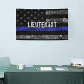 Luitenant Thin Blue Line Distress Vlag Spandoek (Beurs)