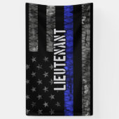 Luitenant Thin Blue Line Distress Vlag Spandoek (Verticaal)