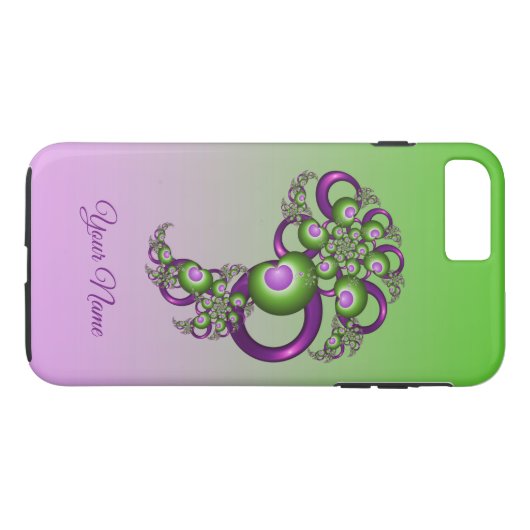 Luitroze groen hart Abstracte fractaalnaam Case-Mate iPhone Case (Achterkant (Horizontaal))