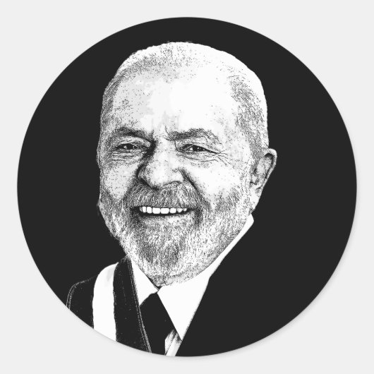 Luiz Inacio Lula da Silva Ronde Sticker (Voorkant)