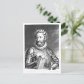Luiz Vaz de Camoes gegraveerd door B. Roger Briefkaart (Staand voorkant)
