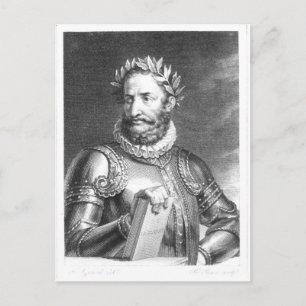 Luiz Vaz de Camoes gegraveerd door B. Roger Briefkaart