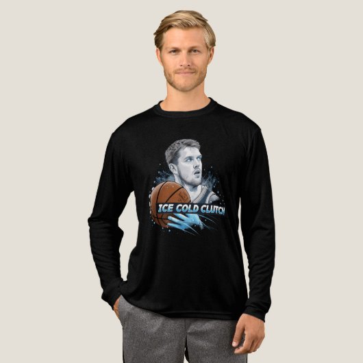 Luka Dončić Ice Cold Clutch T-shirt: Basketbal St Tri-Blend Shirt (Voorkant)