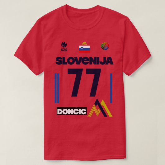 Luka Doncic Slovenija Fan Design 2 T-shirt (Design voorkant)