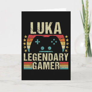 Luka Gamer Retro Gaming Vintage Game Persoonlijk Kaart