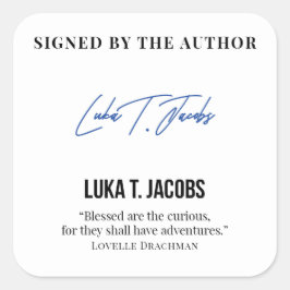 Luka T. Jacobs Auteur Boekplaat #2 Vierkante Stick Sticker