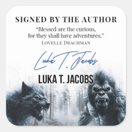Luka T. Jacobs Auteur Bookplate Vierkante Sticker