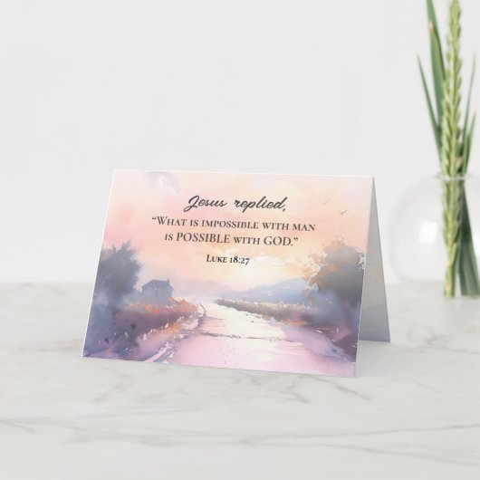 Lukas 18:27 Jezus antwoordde Mogelijk met God Bijb Kaart (Voorkant)