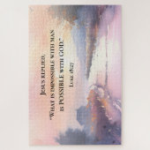 Lukas 18:27 Jezus antwoordde Mogelijk met God Bijb Legpuzzel (Verticaal)