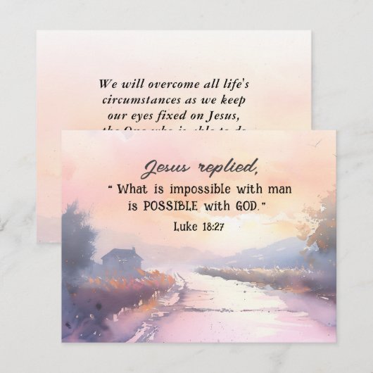 Lukas 18:27 Mogelijk bij de Kaart van de bijbel (Voorkant / Achterkant)