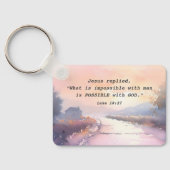 Lukas 18:27 Mogelijk bij God, Jezus Bijbelvers Sleutelhanger (Achterkant)