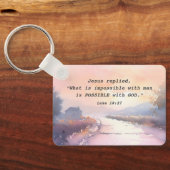 Lukas 18:27 Mogelijk bij God, Jezus Bijbelvers Sleutelhanger (Achterkant)