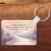 Lukas 18:27 Mogelijk bij God, Jezus Bijbelvers Sleutelhanger (Voorkant)