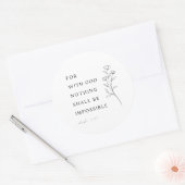 Lukas 1:37 Bijbelvers Ronde Sticker (Envelop)