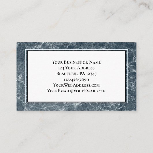 Lukas 1:37 Bijbelvers, zwart marmer Visitekaartje (Achterkant)