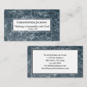 Lukas 1:37 Bijbelvers, zwart marmer Visitekaartje (Voorkant / Achterkant)