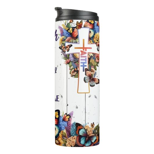 Lukas 1:37 Het geloof maakt het mogelijk Thermosbeker (Geroteerd rechts)