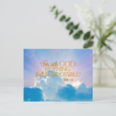 Lukas 1:37 Met God niets onmogelijks Kaart (Staand voorkant)