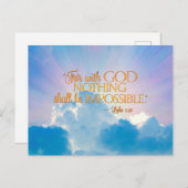 Lukas 1:37 Met God niets onmogelijks Kaart (Voorkant / Achterkant)
