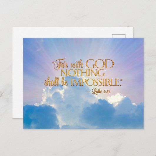 Lukas 1:37 Met God niets onmogelijks Kaart (Voorkant / Achterkant)