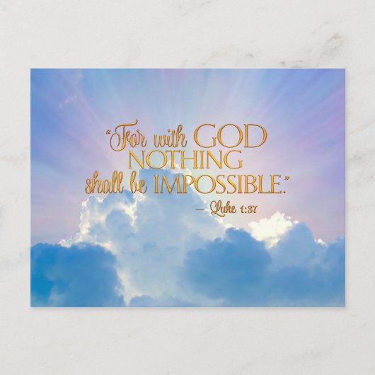 Lukas 1:37 Met God niets onmogelijks Kaart (Voorkant)