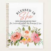 Lukas 1:45 Gezegend is zij, de bloemige Schrift Planner (Voorkant)