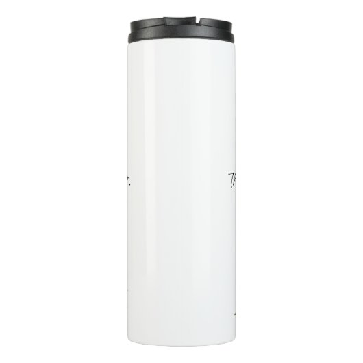 Lukas 1:45 Gezegend is zij, de bloemige Schrift Thermosbeker (Achterkant)