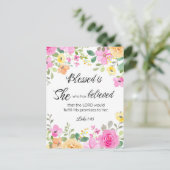 Lukas 1:45 Gezegend is zij, Vrouwengeschriften, Bl Briefkaart (Staand voorkant)