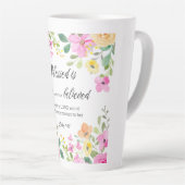 Lukas 1:45 Gezegend is zij, Vrouwengeschriften, Bl Latte Mok (Rechterhoek)