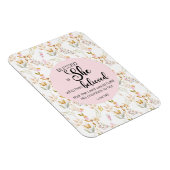 Lukas 1:45 Gezegend is zij Waterverf Roze Bloem Magneet (Rechterzijde)