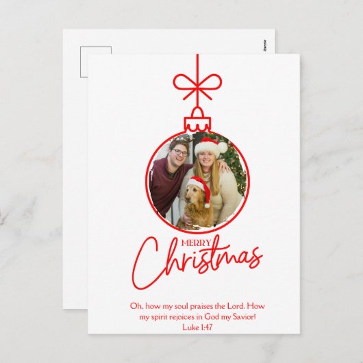 Lukas 1:47 Christelijke kerst Briefkaart uitnodigi (Voorkant / Achterkant)