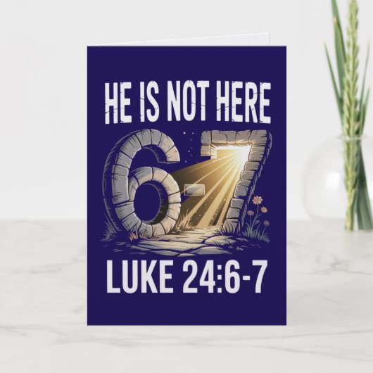 Lukas 24:6-7 Kerstkaart Opstanding Heiland Kaart (Voorkant)