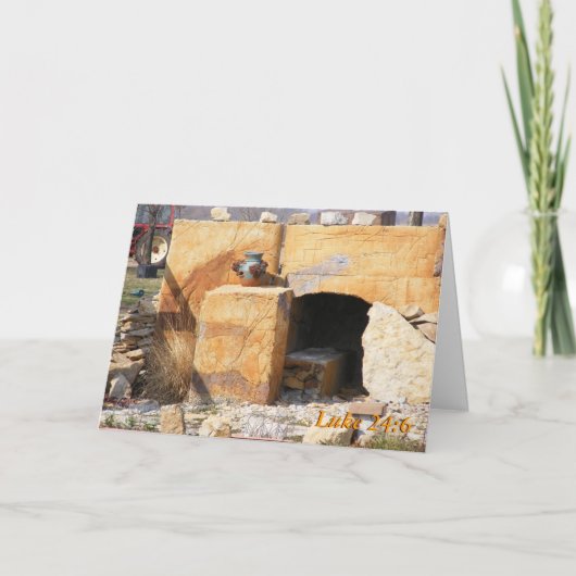 Lukas 24:6 Hij is verrezen Feestdagen Kaart (Voorkant)