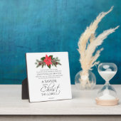 Lukas 2:10-11 Goede Tidings Poinsettia Kerstmis Fotoplaat (Insitu)