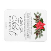 Lukas 2:10-11 Goede Tidings Poinsettia Kerstmis Magneet (Horizontaal)