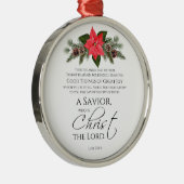 Lukas 2:10-11 Goede Tidings Poinsettia Kerstmis Metalen Ornament (Rechts)