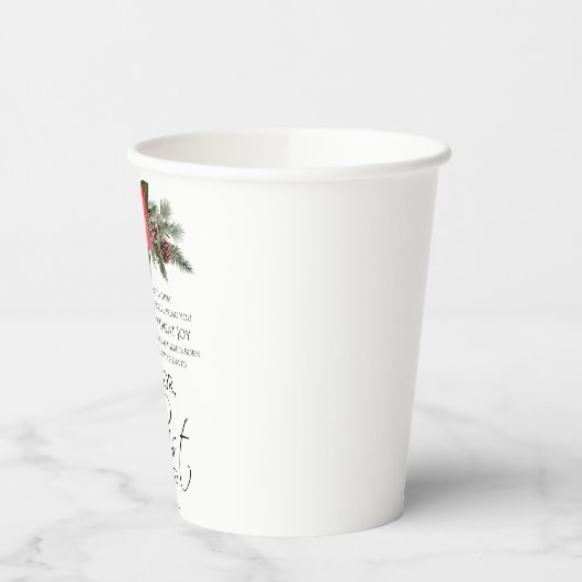 Lukas 2:10-11 Goede Tidings Poinsettia Kerstmis Papieren Bekers (Links)