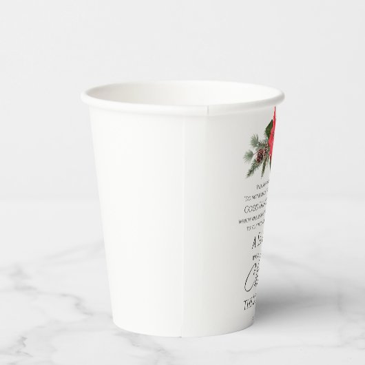 Lukas 2:10-11 Goede Tidings Poinsettia Kerstmis Papieren Bekers (Rechts)