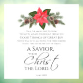 Lukas 2:10-11 Goede Tidings Poinsettia Kerstmis Raamsticker (Vel 3)